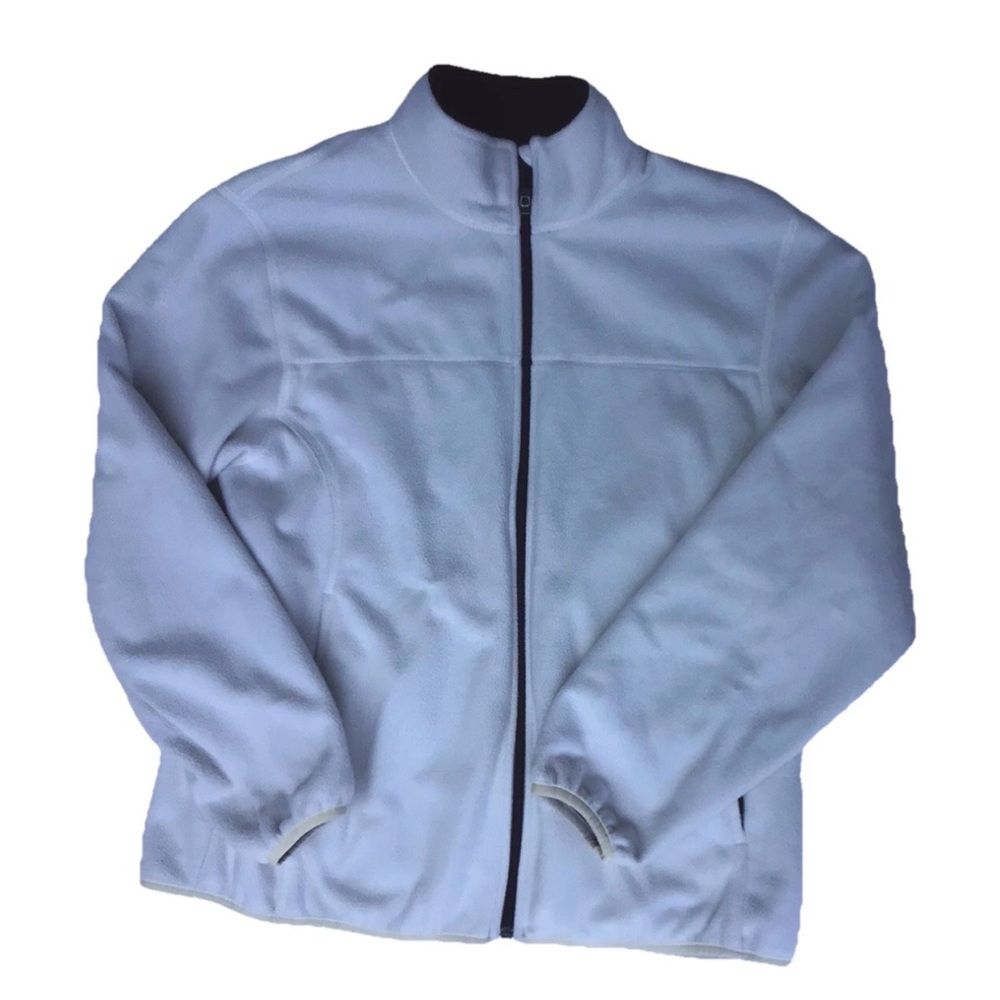 Lands’ End Women’s Large 14-16 Fleece Jacket Full Zip Winter Warm Outerwear